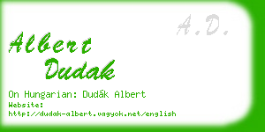 albert dudak business card